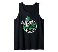 Forget Luck Give Me Beer Skeleton Shamrock Tank Top