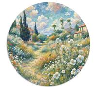 Forget-me-not 1000 Pieces Jigsaw Puzzle Unique Challenge Games Creative Plant Round Puzzle Color Challenge for Adults & Kids 1000pcs (67.5x67.5cm)