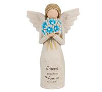 Forget Me Not Angel Figurine, Memorial Sympathy Gift, for Emotional Support | Resin sympathy keepsake, blue forget-me-nots, Heartfelt quote, grief comfort gift, memorial home decor, bedside table accent