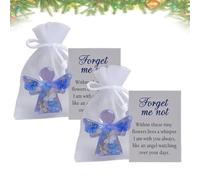 Forget Me Not Angel Gift, Angel Pocket Hug Keepsake with Warm Card, Pocket Angels in Memory of the Dead, Memorial Comfort Keepsake Gift for Loved Ones (2PCS)