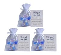 Forget Me Not Angel Gift, Angel Pocket Hug Keepsake with Warm Card, Pocket Angels in Memory of the Dead, Memorial Gift for Loss of Loved One