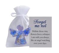 Forget Me Not Angel Gift, Angel Pocket Hug Keepsake with Warm Card, Pocket Angels in Memory of the Dead, Memorial Comfort Keepsake Gift for Loved Ones (1PCS)