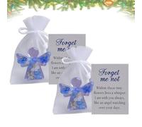 Forget Me Not Angel Gift, Angel Pocket Hug Keepsake with Warm Card,Sympathy Bereavement Gift Angel Acrylic Memorial Gift for Loss of Loved One Remember Me Grieving Keepsake,for Friend Family (2pcs)