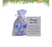Forget Me Not Angel Keepsake Gift, Hanging Ornament With Intricate Flower Accents, with Inspirational Message Card (1)