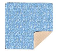 Forget Me Not Blue Soft Foam Baby Activity Play Mat for Floor Portable Infant Play Mat for Babies Infants Toddlers, 50'' x 50''