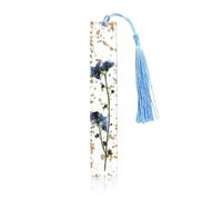 Forget Me not Bookmark - Pressed Flower Bookmark, Forget Me not Gifts, Elegant Bookmarks for Women with Tassel, Handmade Book Lover Gifts for Womens, Floral Dried Flower Page Marker (B)