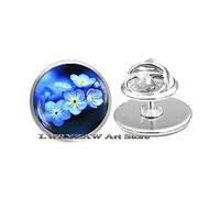 Forget-Me-Not Brooch, Blue Flower Jewelry, Blue Forget Me Not Pin, Blue Wildflower Brooch, Spring Flower Pin,M98