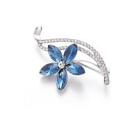 Forget Me Not Brooch,Rhinestone Flower Brooch,Crystal Brooches for Women,Exquisite Ladies Brooches,Sparkling Party Breastpins Badges,for Women Girls Birthday Gift Wedding Party Supply(Blue)