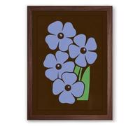 Forget-Me-Not Cluster Botanical Framed Wall Art Print A1 (84.1×59.4cm) Walnut, Wall Decor for Living Room, Bedroom, Office & Home, Ready to Hang, Art Gift