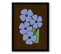 Forget-Me-Not Cluster Botanical Framed Wall Art Print A3 (42×29.7cm) Black, Wall Decor for Living Room, Bedroom, Office & Home, Ready to Hang, Art Gift