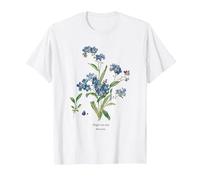 Forget Me Not Flower Boho Wildflower Vintage Botanical T-Shirt, Men, White, X-Large