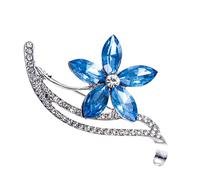 Forget Me Not Flower Brooch, Forget Me Not Pin Badge for Women, Flower Jewellery Crystal Rhinestone Brooches Vintage Gifts for Women Valentine's Day Anniversary Holiday