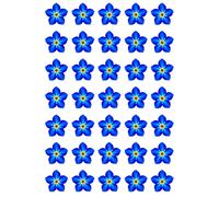 Forget Me Not Flower - Edible Cupcake Toppers - Wafer or Icing -Alzheimer's Birthday Party Themed Celebration Cake Decorations for Cupcakes, Cookies, Brownies, Muffins & More!