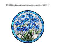 Forget Me Not Flowers Sun Catchers for Windows,Stained Glass Effect Acrylic Hanging Garden Ornaments,Memorial Sympathy Gift for Loss of Loved One,Garden Decor for Patio Fence Living Room