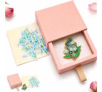 Forget Me Not Gift Enamel Brooch Pin, Handcrafted Floral Badge with Gift Box & Matching Greeting Card, Elegant Blue Flower Lapel Pin for Women, Unique Gifts for Mum, Friends, Birthday, Valentine’s Day