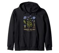 Forget-Me-Not Myosotis sylvatica Plant Anatomy Study Zip Hoodie