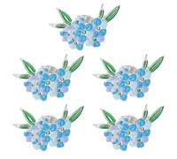 Forget Me Not Pin Badge, 5 Pieces Blue Brooch Collection for Women, Elegant Floral Accessories for Daily Wear and Special Occasions, Forget Me Not Flower Brooches