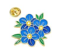 Forget Me Not Pin Badge Blue Flower Enamel Brooch