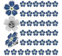 Forget Me Not Pin Badge Memorial Pins Bulk Celebration of Life Funeral Favors Alzheimer's Dementia Forget Me Not Flower Lapel Pin Brooch Memorial Funeral Keepsakes Gifts for Loved Ones (50)