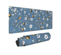 Forget-Me-Not Seed Print Mouse Pad Large Mouse Pad for Desk, Non-Slip Gaming Mousepad 12x31.5in