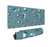 Forget-Me-Not Seed Print Mouse Pad Large Mouse Pad for Desk, Non-Slip Gaming Mousepad 12x31.5in