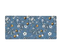 Forget-Me-Not Seed Print Mouse Pad Large Mouse Pad for Desk, Non-Slip Gaming Mousepad 16x35.5in