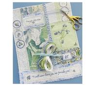 Forget Me Not Slow Stitch & Embroidery Kit, Beginner-Friendly Floral Stamped Cross Stitch Kits, DIY Handmade Embroidery Quilt/Fabric Bits Kit, Gift for Cross Stitch Enthusiast (Forget-me-not)