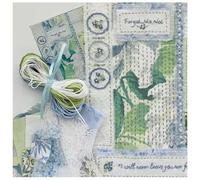 Forget Me Not Slow Stitch & Embroidery Kit, Beginner-Friendly Forget Me Not Slow Stitch & Embroidery Kit, Slow Cross Stitch Kits with Fabric for Hand Craft Lover Gift (Myosotis)