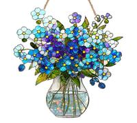 Forget Me Not Sun Catchers for Windows, Acrylic Stained Glass Suncatcher