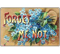 Forget-me-Not Vintage Style Metal Tin Sign Home,Living Room,Kitchen,Dining Room,Bedroom,Farmhouse,Wall Decoration 8" x12"