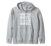 Forget the Bunnies I'm Chasing Hunnies Boys Funny Easter Kid Zip Hoodie
