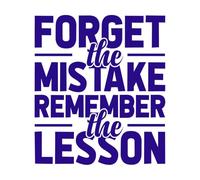 Forget The Mistake Remember The Lesson Typography Lettering Decals 42x48.2cm Personalized Customization DarkBlue