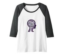 Forget The Stigma Not The Person Mental Health Awareness Raglan Baseball Tee, Women, Dark Heather/White, S