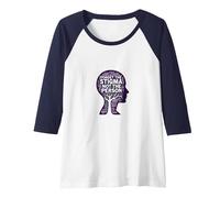 Forget The Stigma Not The Person Mental Health Awareness Raglan Baseball Tee, Women, Navy/White, XXL