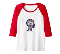 Forget The Stigma Not The Person Mental Health Awareness Raglan Baseball Tee, Women, Red/White, L
