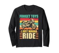 Forget Toys I just wanna Ride Retro Little Rider Dirt Bike Long Sleeve T-Shirt