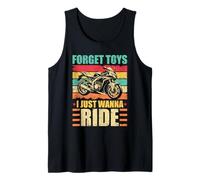 Forget Toys I just wanna Ride Retro Little Rider Dirt Bike Tank Top