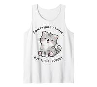 Forgetful Cat Meme - Cartoon Kawaii Humor Tank Top