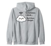 Forgetful Cloud Meme - Cartoon Kawaii Humor Zip Hoodie