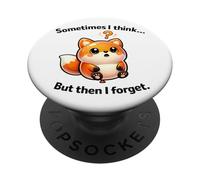 Forgetful Fox Meme - Cartoon Kawaii Humor PopSockets Adhesive PopGrip