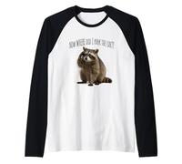 Forgetful Raccoon Now Where Did I Park The Car? Raglan Baseball Tee