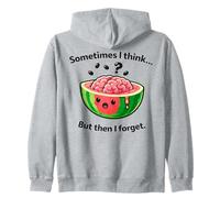 Forgetful Watermelon Meme - Cartoon Kawaii Humor Zip Hoodie