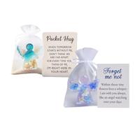 Forgets Me Not Angel Gift | Angel Pocket Hugs Keepsake | Angels Acrylic Inspirational Souvenir Figurine with Condolences Card | Remember Me Grieving Keepsake Bereavement Cards Gift for Family
