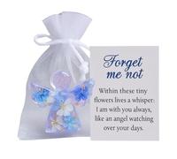 Forgets Me Not Angel Gift | Angel Pocket Hugs Keepsake | Angels Acrylic Inspirational Souvenir Figurine with Condolences Card | Remember Me Grieving Keepsake Bereavement Cards Gift for Family