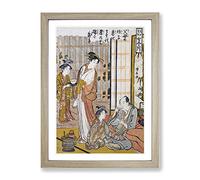 Forgetting Filial Piety By Torii Kiyonaga Asian Japanese Framed Print | A2 Oak Framed Wall Art | Ready to Hang | Asian Nature Picture | Living Room Bedroom Lounge Office