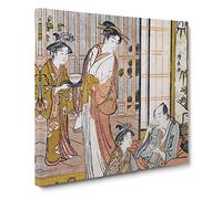 Forgetting Filial Piety by Torii Kiyonaga Canvas Print | Gallery Wrapped 30mm Frame Wall Art | 14x14 inches | Ready to Hang | Modern Picture | Living Room Bedroom Lounge Office