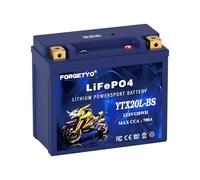 Forgetyo YTX20L-BS LiFePO4 Motorcycle Battery,12.8V 128WH 700A MACC 3000+ Deep Cycles LiFePO4 Lithium Battery with BMS Perfect for RV Solar Power Marine Trolling Motor and Off-Grid Applications