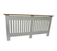 FORGEVIO 152cm Large White MDF Radiator Cover Wooden Slatted Cabinet | Size: 0.6m2 FORGEVIO White 0.6m2