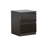 FORGEVIO 2 Drawer Bedside Cabinet Nightstand Modern Storage Furniture Black FORGEVIO Black