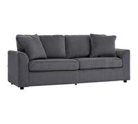 FORGEVIO 212 cm Upholstered Jumbo Cord Sofa in Grey FORGEVIO Grey